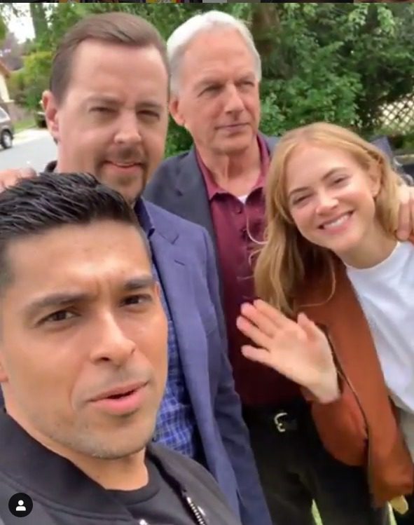 Wilmer Valderrama, Nick Torres, Sean Murray, Timothy McGee, Mark Harmon, Leroy Jethro Gibbs, Emily Wickersham, Eleanor Bishop-NCIS-https-//www.instagram.com/p/BwIQpDaDYjC/