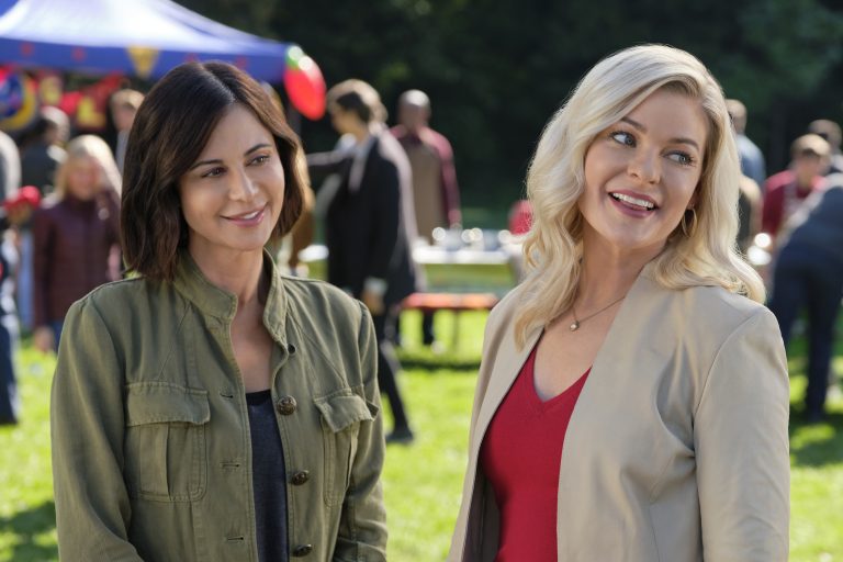 Cassie judges a chili cook-off, which brings out fierce competition in Middleton. When Sam finds himself without a crucial chili ingredient, he starts a chain of bartering that includes Martha, Stephanie and Abigail. Martha receives unexpected competition in her once-uncontested run for re-election. Stephanie helps her friend’s daughter with her friendship woes. Abigail inadvertently reveals a secret about her father when she meets his new girlfriend, and his deception makes her worry about her relationship with Donovan. Meanwhile, Cassie unearths a time capsule that reveals information about her current Grey House guest’s family. Photo: Catherine Bell, Kylee Evans Credit: ©2020 Crown Media United States LLC/Photographer: Brooke Palmer