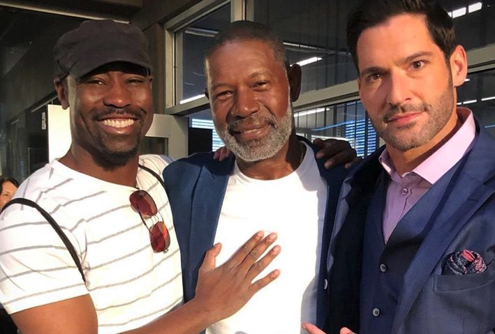 DB Woodside, Dennis Haysbert, Tom Ellis, Lucifer-https://www.instagram.com/p/B7IcBKCjwF6/
