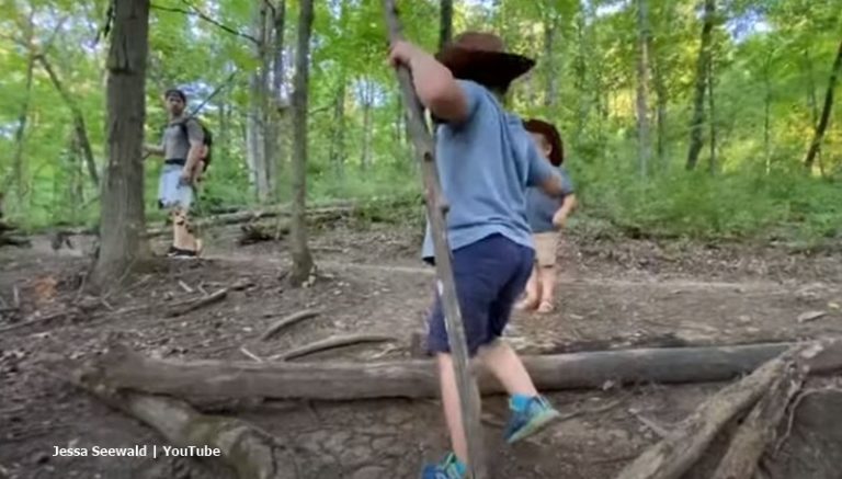 Duggar family outing in the woods