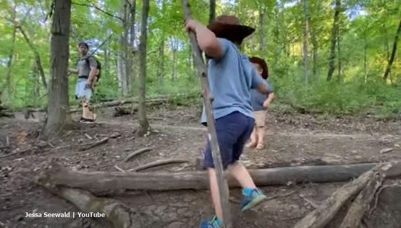 Duggar family outing in the woods
