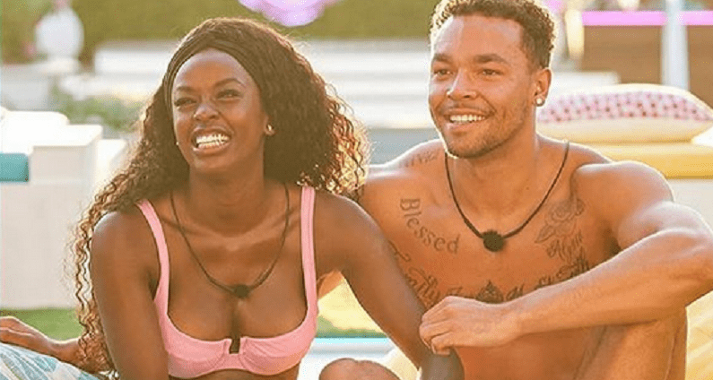 love island justine and caleb instagram post
