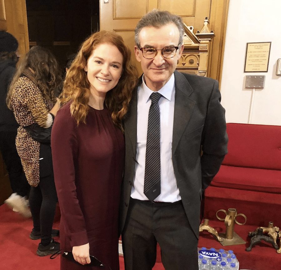 Sarah Drew, Nikos Orfanos on Lifetime set of Stolen By Their Father-https://www.instagram.com/p/CXd1NY9ICt3/