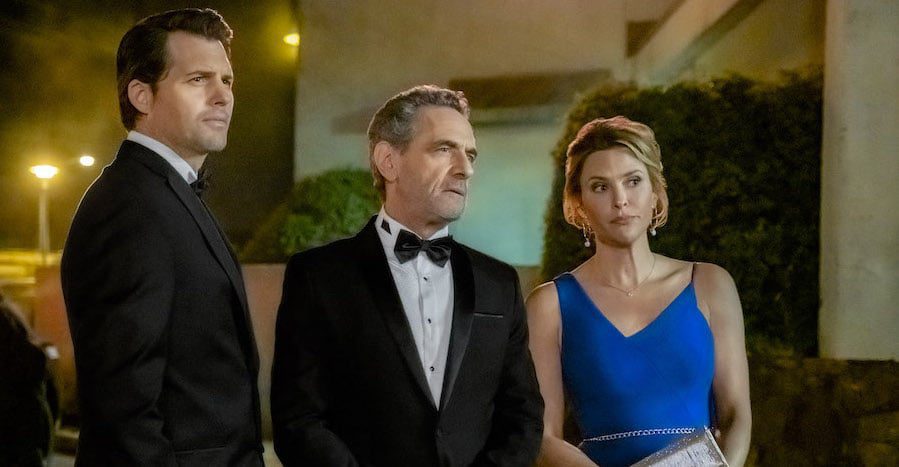 Photo: Kristoffer Polaha, Robin Thomas, Jill Wagner Credit: ©2019 Crown Media United States LLC/Photographer: Kailey Schwerman