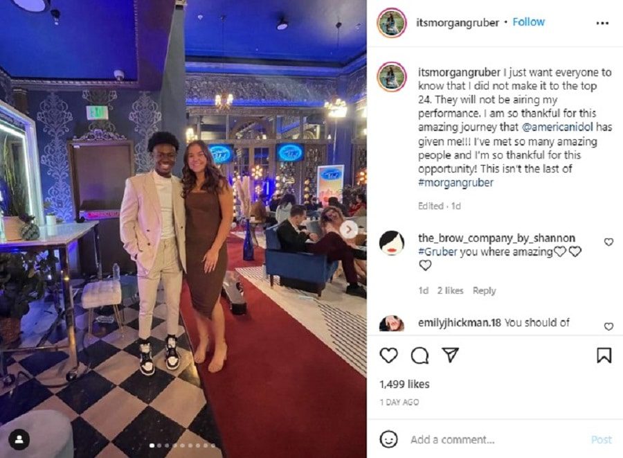 American Idol Morgan Gruber Shares Update [Credit: Morgan Gruber/Instagram]