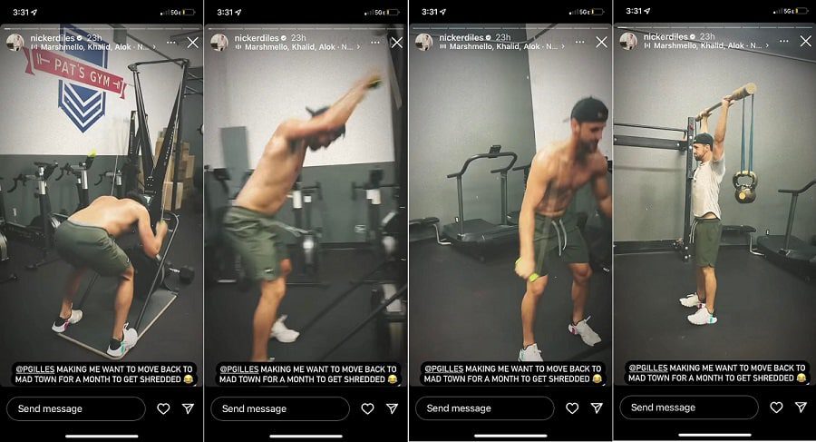 Nic Kerdiles Works Out [Nic Kerdiles | Instagram Stories]