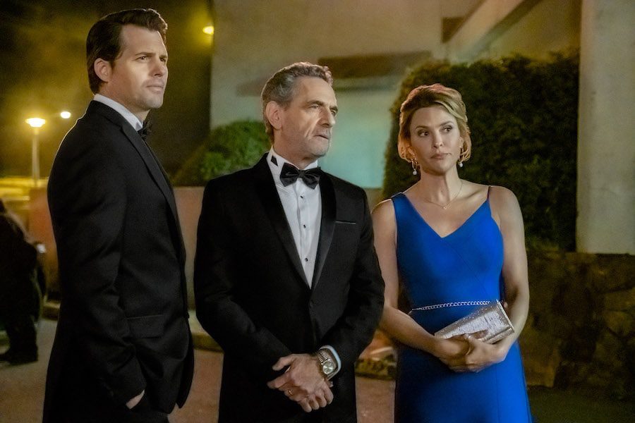 Photo: Kristoffer Polaha, Robin Thomas, Jill Wagner Credit: ©2019 Crown Media United States LLC/Photographer: Kailey Schwerman