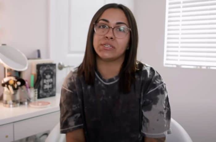 Briana DeJesus on the set of 'Teen Mom: The Next Chapter' talking to the camera - YouTube/MTV's Teen Mom