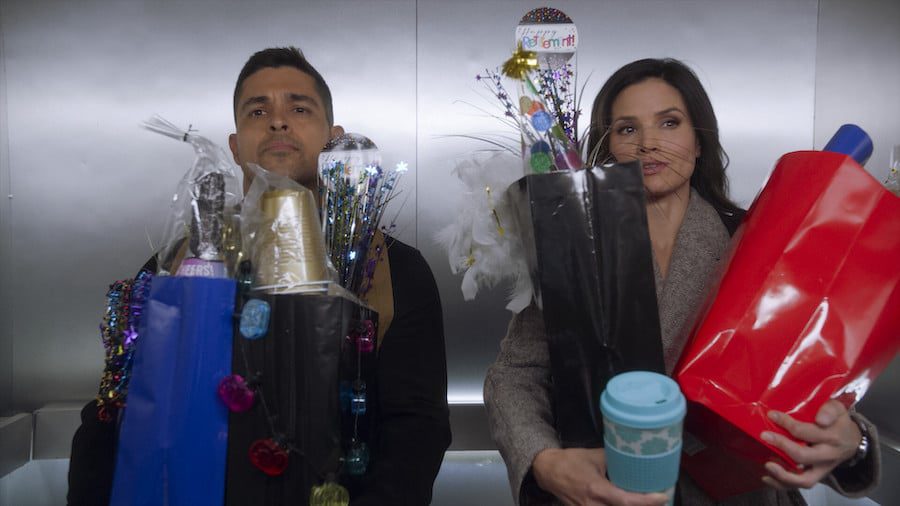 Pictured: Wilmer Valderrama as Special Agent Nicholas “Nick” Torres and Katrina Law as NCIS Special Agent Jessica Knight. Photo: CBS ©2022 CBS Broadcasting, Inc. All Rights Reserved. Highest quality screengrab available.