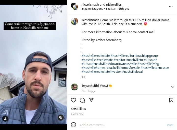 Nic Kerdiles Shows Nashville Home [Nic Kerdiles | Instagram]