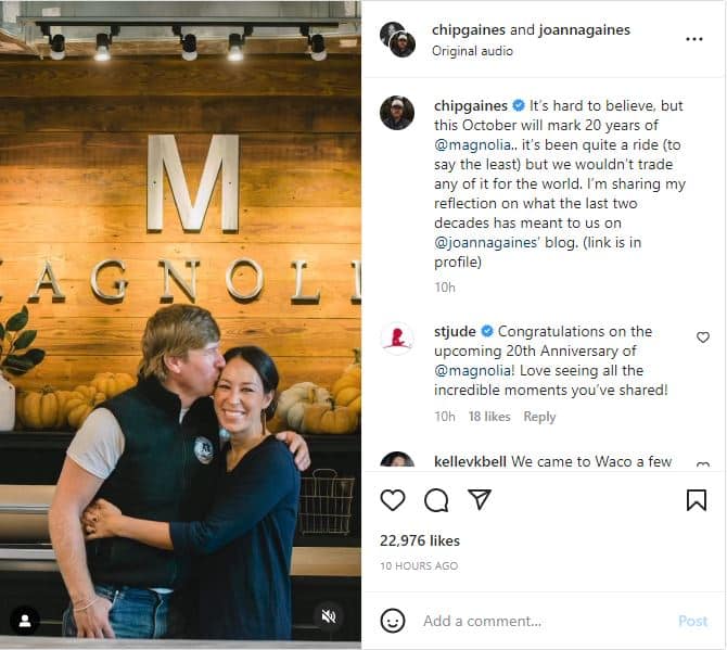 Chip and Joanna Gaines IG 