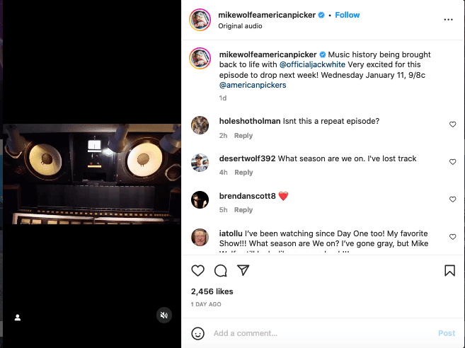 Mike Wolfe's Instagram Post [Mike Wolfe | Instagram]