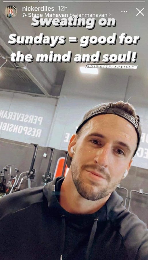 Nic Kerdiles Wants To Break A Sweat [Source: Nic Kerdiles - Instagram Stories]