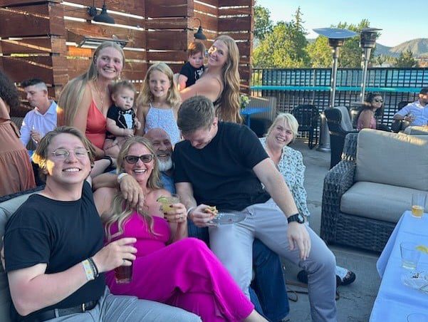 Gwendlyn Brown's family at her wedding, from Mykelti Padron's Instagram