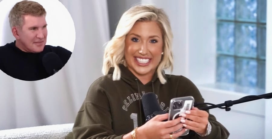 Savannah Chrisley and her dad Todd in a bubble for the Feature from YouTube