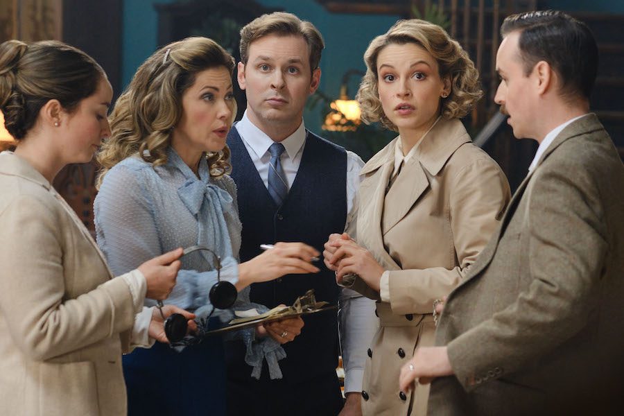 When Calls The Heart Photo: Pascale Hutton, Ben Rosenbaum, Kayla Wallace Credit: ©2023 Hallmark Media/Photographer: David Dolsen