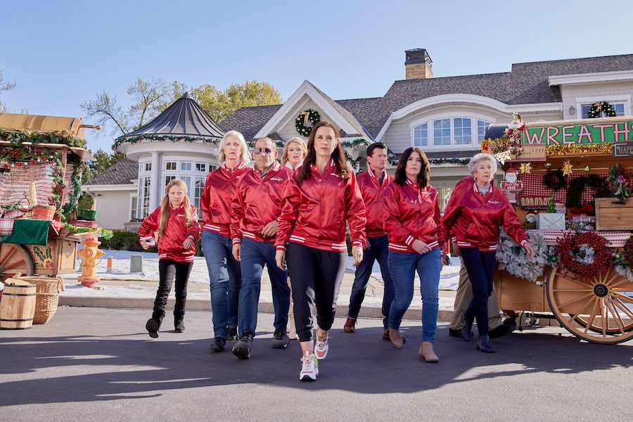 Photo: Charlotte Kay Witt, Carrie Morgan, Peter Jacobson, Melissa Peterman, Lacey Chabert, Wes Brown, Laura Wardle, Ellen Travolta Credit: ©2023 Hallmark Media/Photographer: Natalie Cass