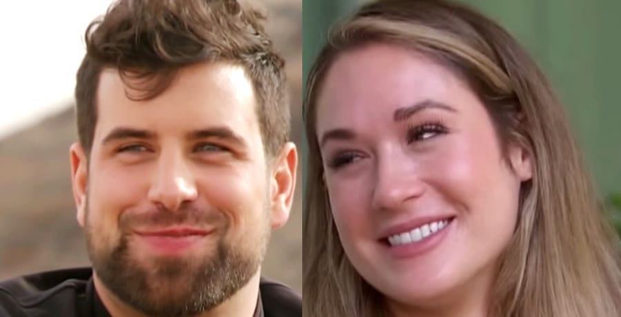 a collage of a man with brown hair and a woman with blonde hair