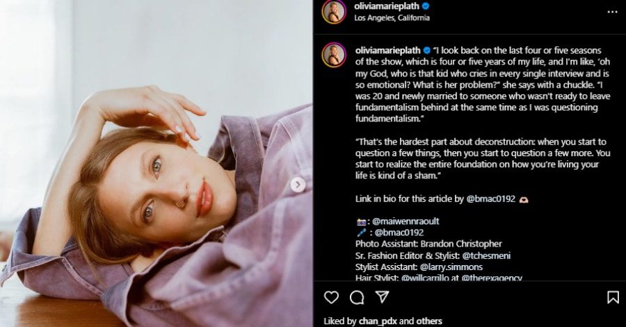 Olivia Plath discussing Welcome To Plathville with Teen Vogue. - Instagram