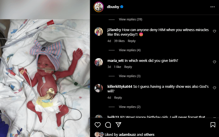 Danielle and Adam Busby can relate with life's uncertainties. - Instagram