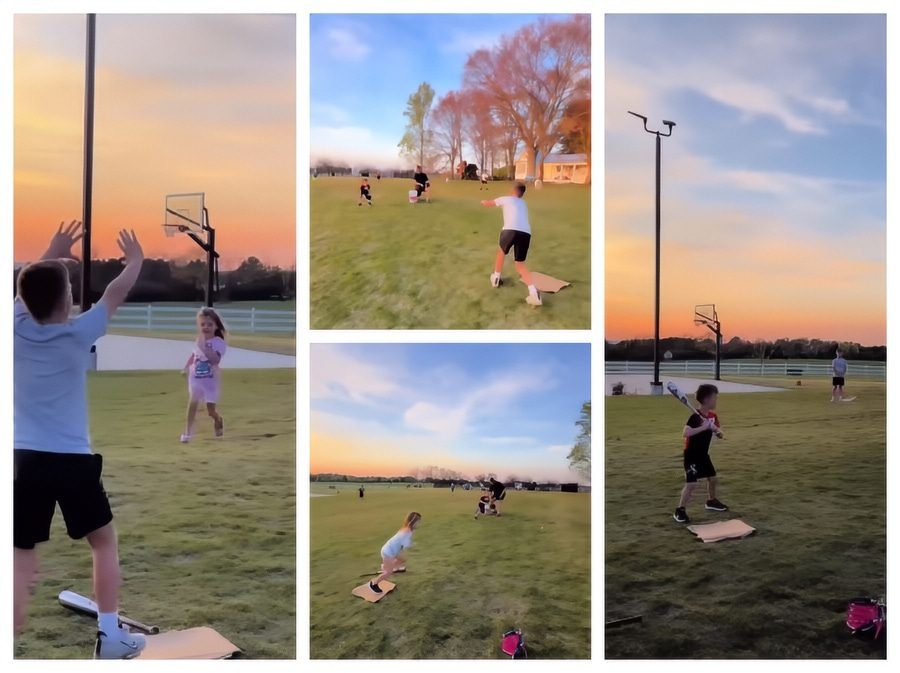 The Waldrop Family Playing Baseball - Courtney Waldrop - Instagram