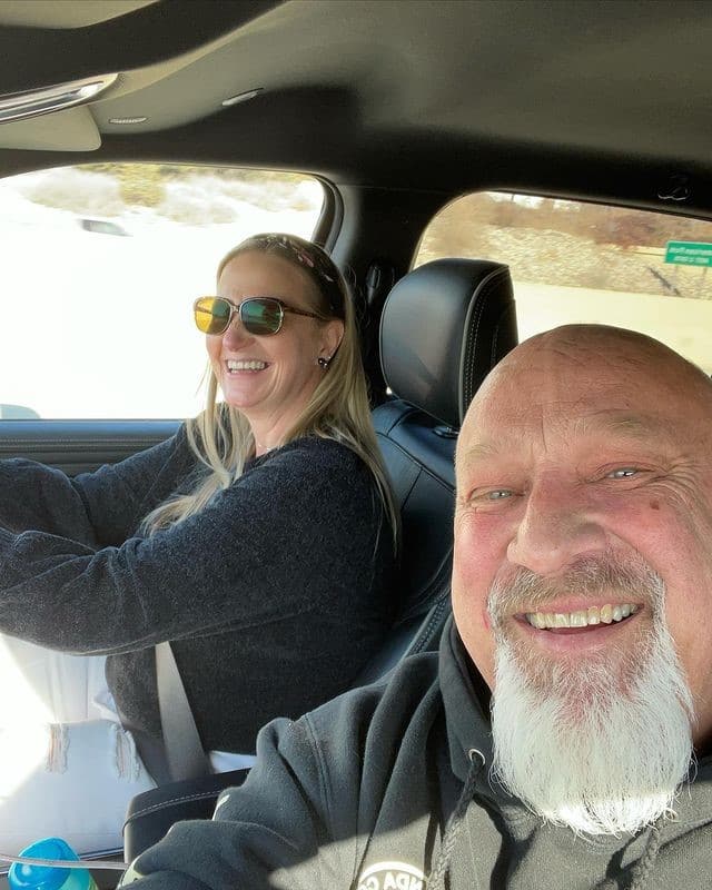 Christine Brown and David Woolley from David's Instagram