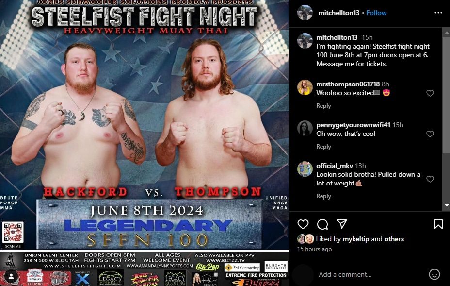 Mitch Thompson is ready to rumble. - Instagram