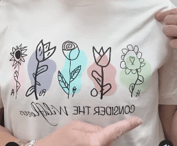 Danielle Busby uses Olivia, Riley, Ava, Parker, and Hazel Busby's artwork to create a shirt annually. - OutDaughtered