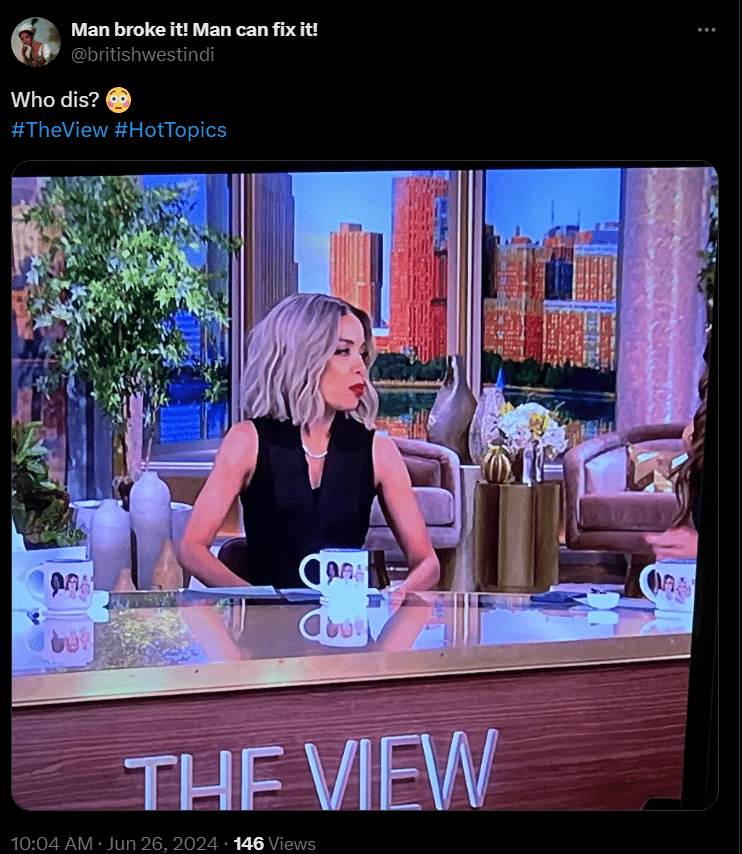 "Who dis?" - Sunny Hostin giving double takes. - X