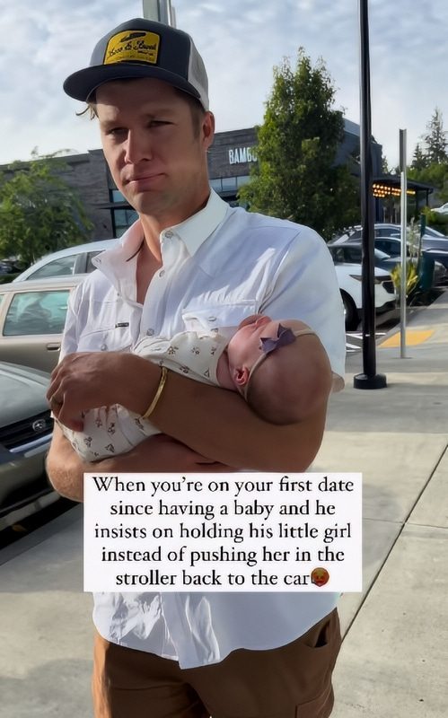Jeremy Roloff with baby Mirabella - Audrey Roloff - Instagram