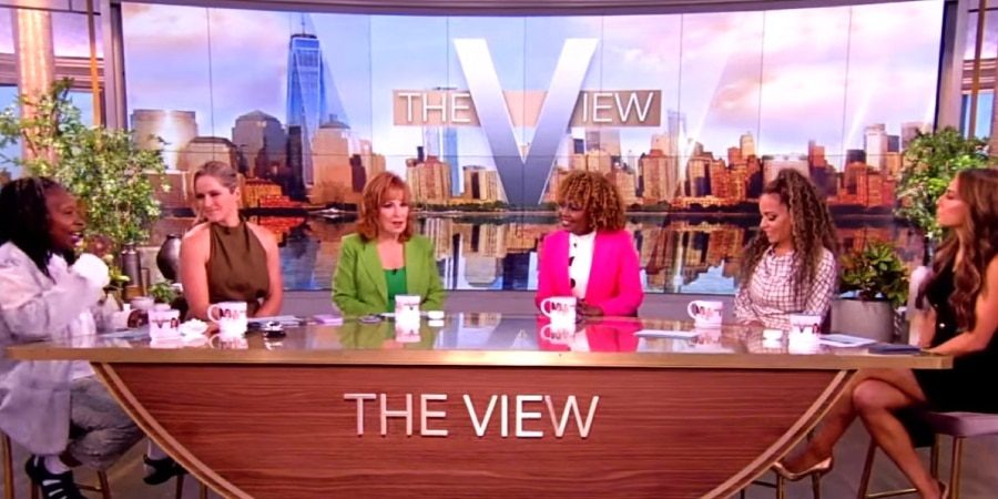 Whoopi Goldberg, Sara Haines, Joy Behar, White House Press Secretary Karine Jean-Pierre, Sunny Hostin, and Alyssa Farah Griffin. - The View