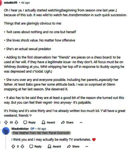 Viewers aren't impressed with Whitney Way Thore. - Reddit