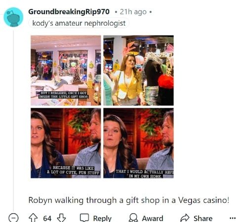 Sister Wives fans remember an earlier scene with them shopping. - Reddit
