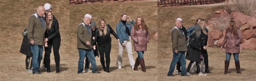 Truely Brown gets between Christine and David Woolley. - Sister Wives