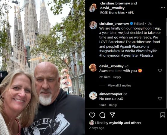 Christine Brown and David Woolley take in all the sites while in Spain. - Sister Wives - Instagram