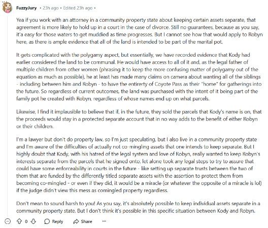 A lawyer weighs in on the discussion about Coyote Pass. - Sister Wives - Reddit
