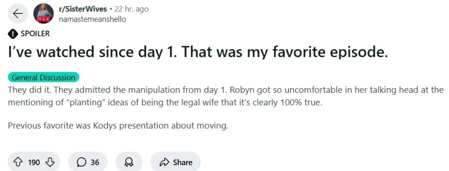 Sister Wives viewers are loving the truth reveal about Kody and Meri Brown legal divorce. - Reddit