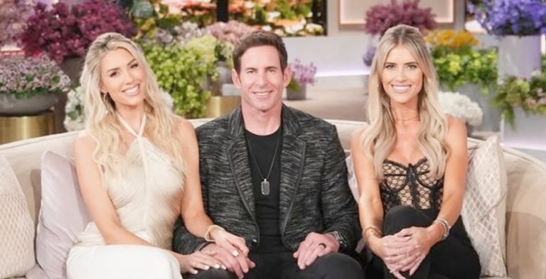 Heather El Moussa, Tarek El Moussa, and Christina Haack on the set of the Jennifer Hudson Show on Instagram