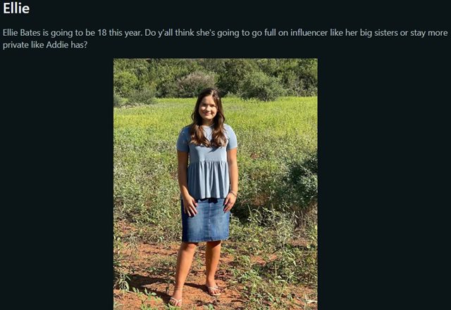 Ellie Bates From Bringing Up Bates, Sourced From @thebatesfam Instagram / Reddit