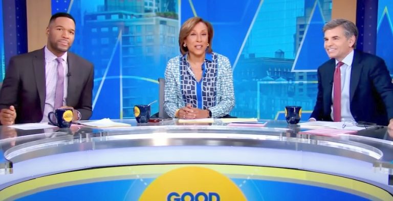 Michael Strahan, Robin Roberts, and George Stephanopoulos from Good Morning America, ABC, sourced from YouTube