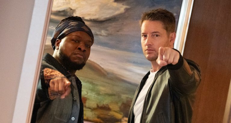 Tracker, Pictured: Chris Lee and Justin Hartley. Photo: Sergei Bachlakov/CBS ©2025 CBS Broadcasting, Inc. All Rights Reserved.