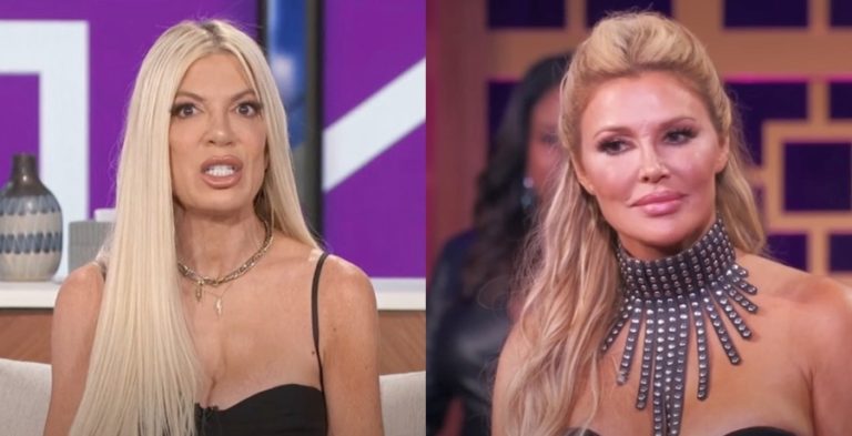 Tori Spelling from The Talk and Brandi Glanville from BRAVO, both sourced from YouTube