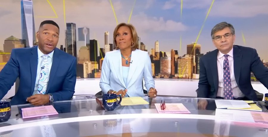 'Good Morning America' hosts Michael Strahan, Robin Roberts, and George Stephanopoulos/Credit: YouTube