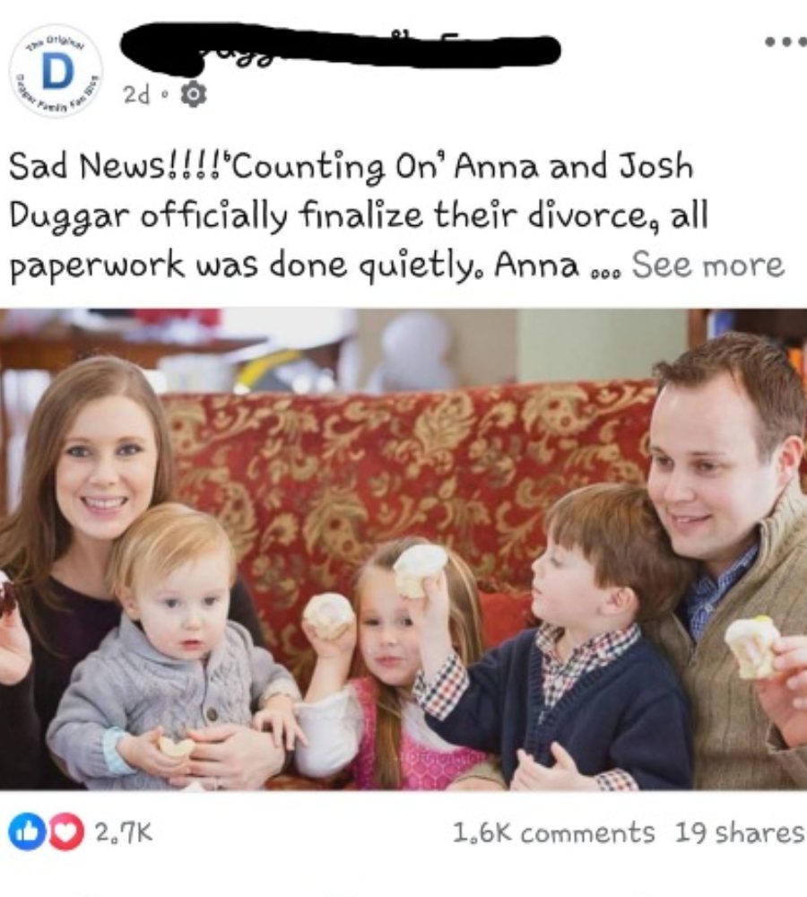 News piece on Anna & Josh Duggar - Facebook