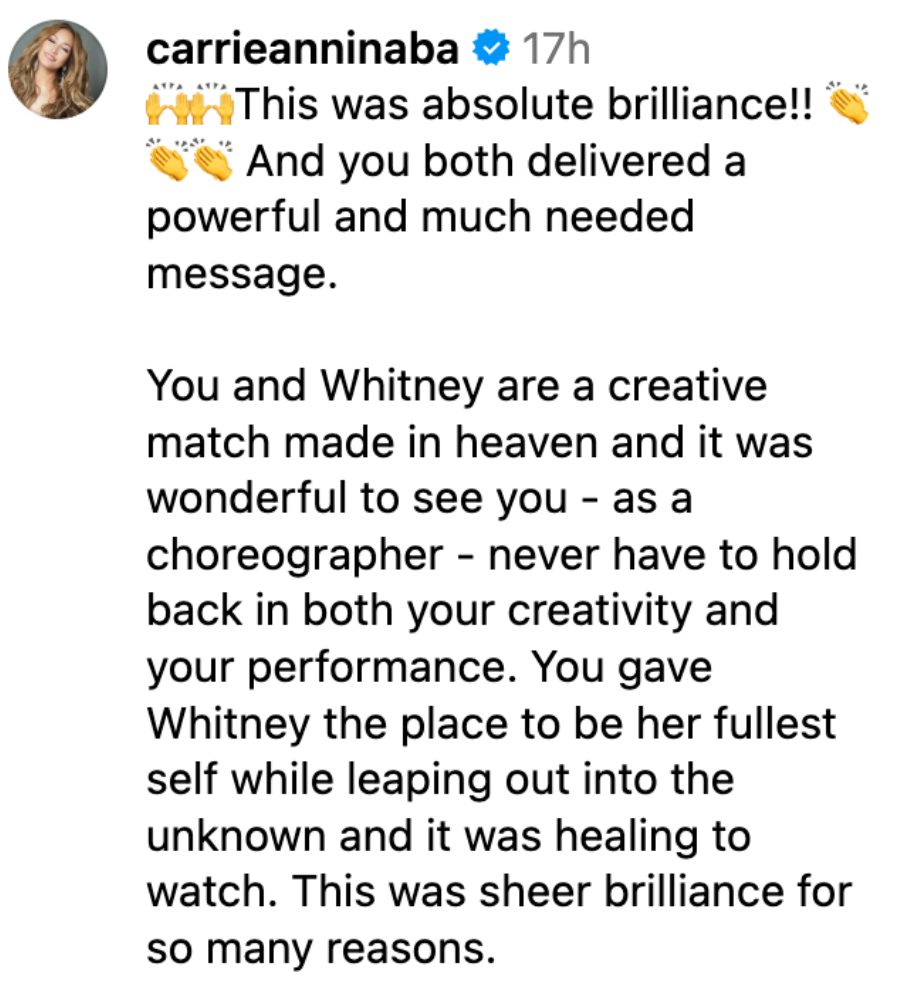 Carrie Ann Inaba's comment - IG