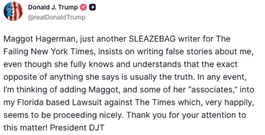 President Donald Trump's share - Truth Social