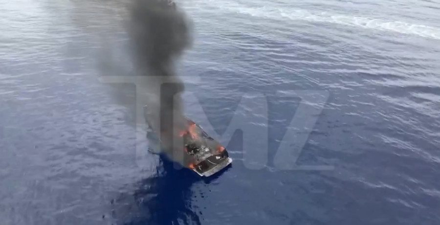 'Below Deck' boat on fire/Credit: TMZ Twitter