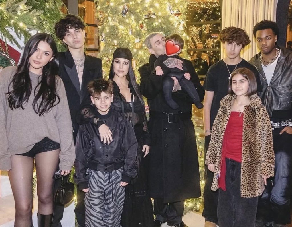 Travis Barker/Kourtney Kardashian Family Christmas- Instagram