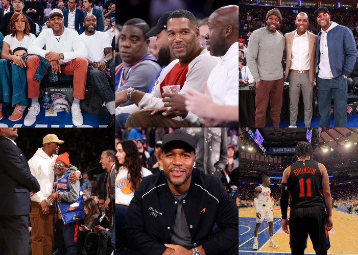 Michael Strahan attending the Knicks games over the years/Credit: Instagram