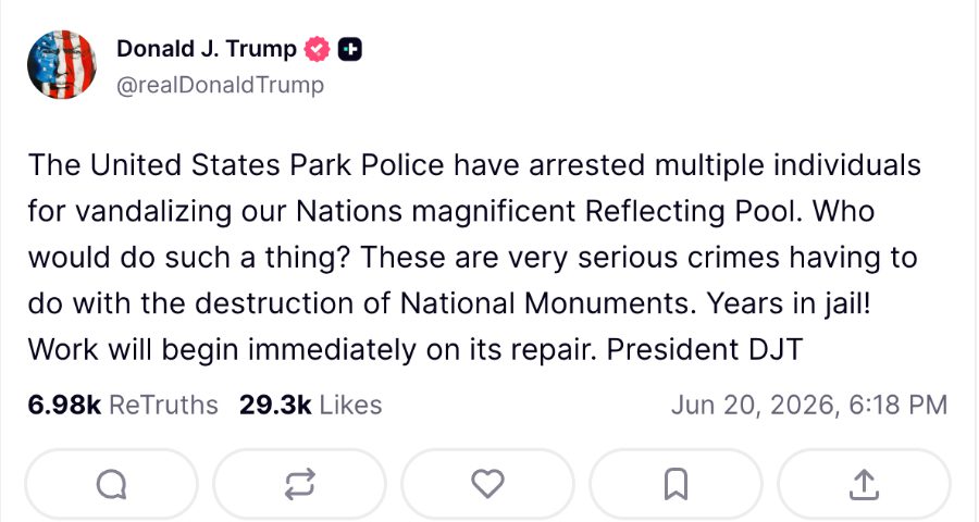 President Donald Trump's share - Truth Social